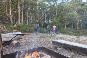 Campfire at the lodge