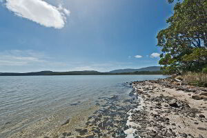 The shores of Cloudy Bay Lagoon, Bruny Island
