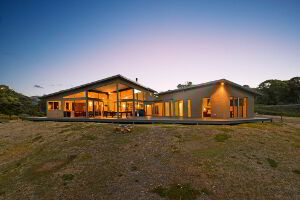Outside view of house at Cloudy Bay Lagoon Estate, Bruny Island