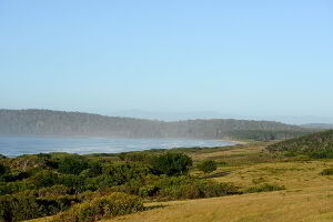 The view of Cloudy Bay Lagoon Inlet on Bruny Island at Cloudy Bay Villa