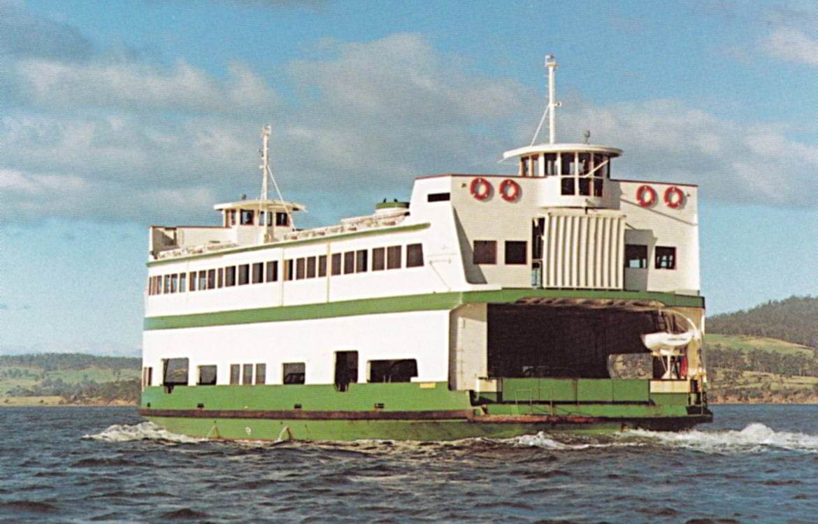 The Harry O'May ferry operating during the 1980s