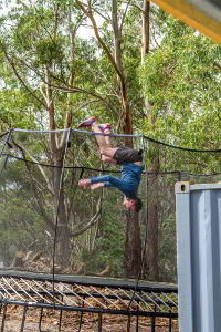 Trampoline at the lodge