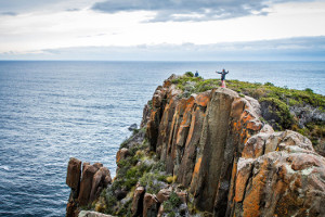 Climbing the rocks on the cliffs