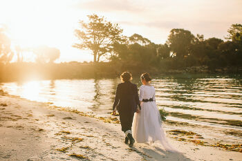 Kim and Amy wedding ceremony at Bruny Island Lodge