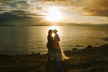 Kim and Amy wedding ceremony at Bruny Island Lodge